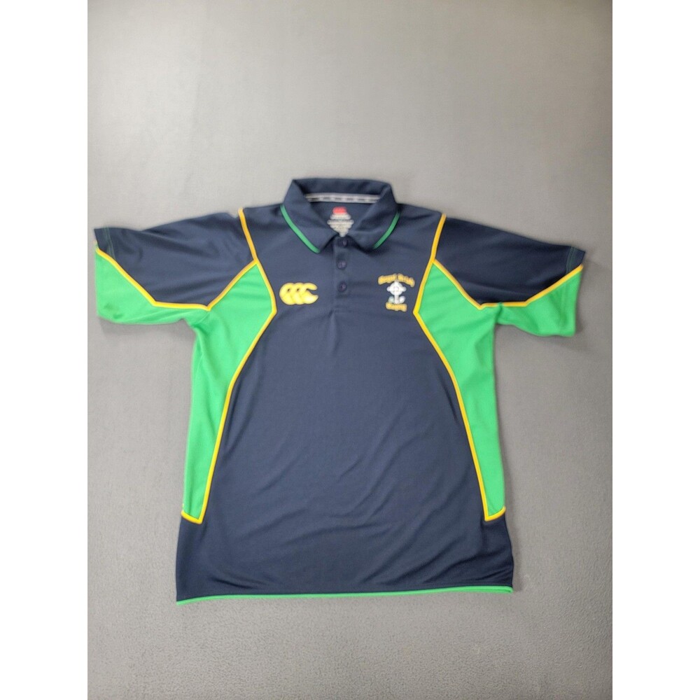 Royal Irish Rugby Shirt Mens Large Navy‎ Green Canterbury Polo Elite Kiwi